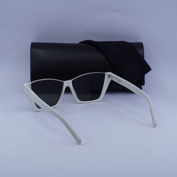 Saint Laurent SL369 KATE 003 Cat Eye Sunglasses - Ivory/Grey - Picture 8 of 10